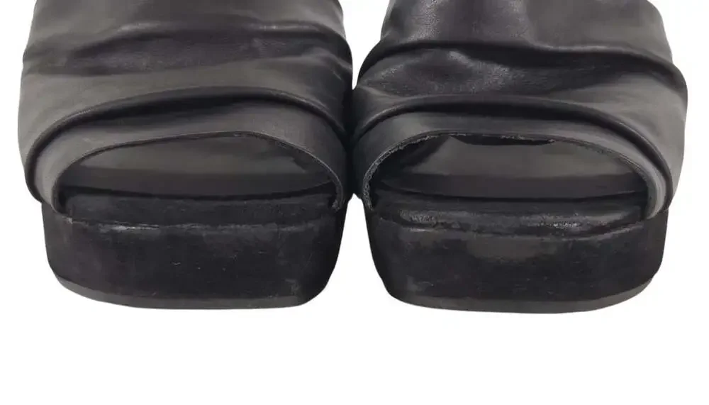AllSaints Gamma Perspex Sandals US 9 EU 39 Womens Black Wedge Heel $250